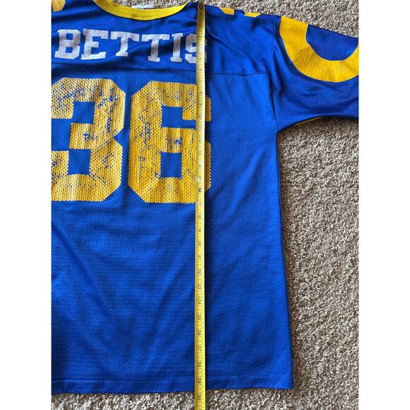 Vintage NFL LA Rams #36 Bettis USA Made Logo Athletic L Blue Football Jersey - Picture 9 of 9